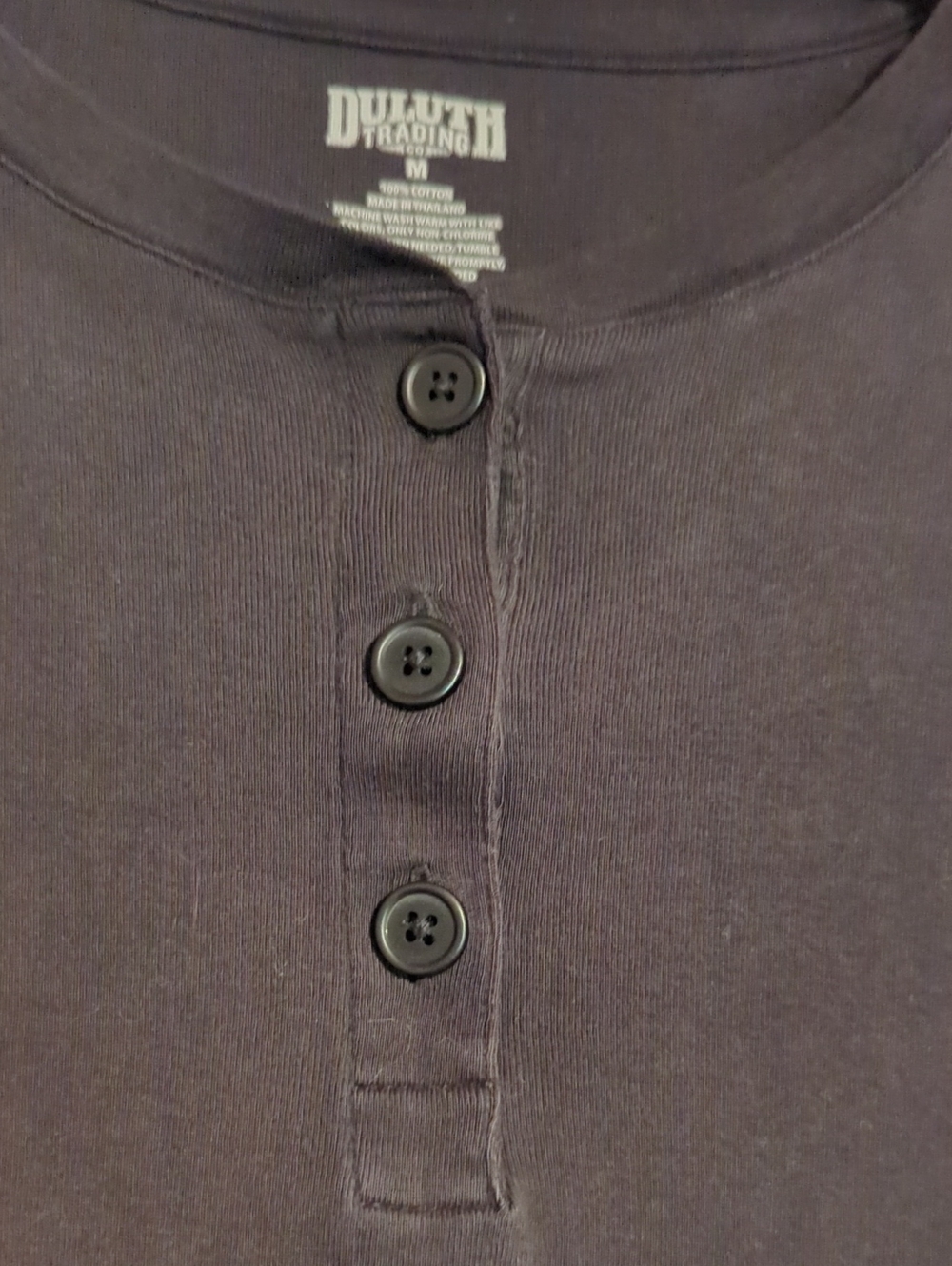 Duluth Trading Co Black Henley Top - Picture 3 of 4